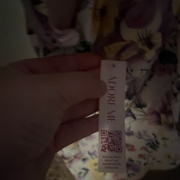 New with Tags Adore Me Floral One Piece in Purple and Yellow - Picture 3 of 4